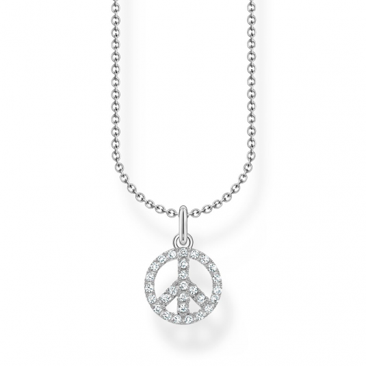 THOMAS SABO nyaklánc Peace with white stones silver nyaklánc KE2175-051-14-L45V ékszer rendelés online