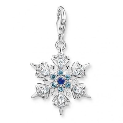 THOMAS SABO charm medál Snowflake with blue stones medál 1902-945-7 ékszer rendelés online