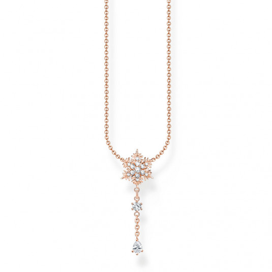 THOMAS SABO nyaklánc Snowflake with white stones rose gold nyaklánc KE2171-416-14-L45 ékszer rendelés online