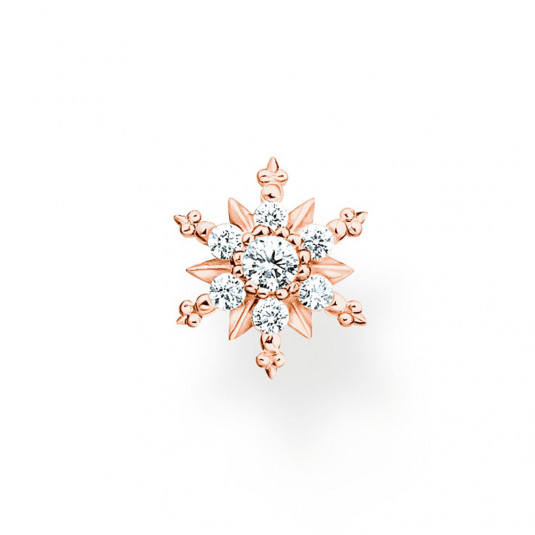 THOMAS SABO fél pár fülbevaló Snowflake with white stones rose gold fülbevaló H2260-416-14 ékszer rendelés online