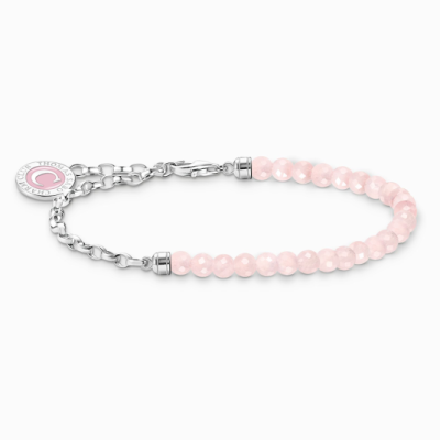 THOMAS SABO charm karkötő Rose quartz and chain link karkötő A2130-067-9 ékszer rendelés online