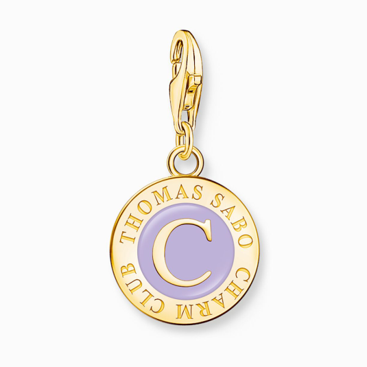 THOMAS SABO medál Member Charm with violet cold enamel gold medál 2105-427-13 ékszer rendelés online