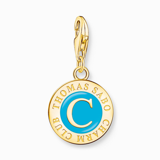 THOMAS SABO medál Member Charm turquoise Coin gold medál 2099-427-17 ékszer rendelés online