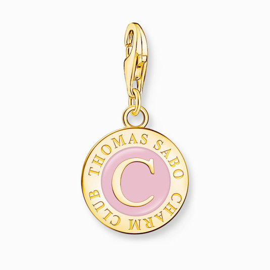 THOMAS SABO medál Member Charm with pink cold enamel gold medál 2097-427-9 ékszer rendelés online