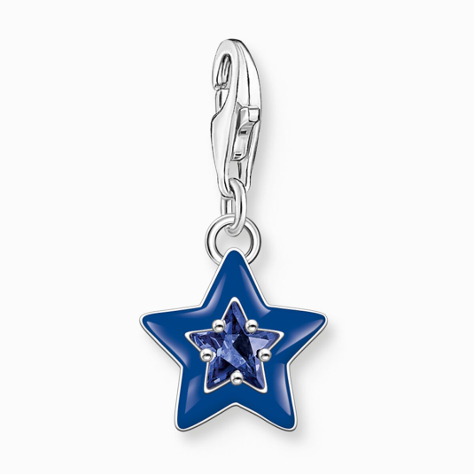 THOMAS SABO charm medál Star with sapphire blue stone medál 2043-496-7 ékszer rendelés online