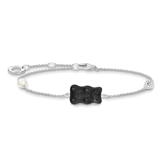 THOMAS SABO x HARIBO karkötő Fekete arany medve és gyöngy karkötő A2151-052-11 ékszer rendelés online