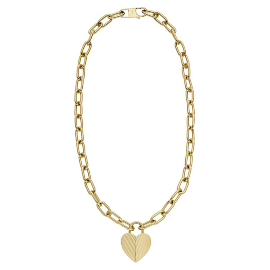 FOSSIL Harlow Linear Texture Heart nyaklánc nyaklánc FOJF04656710 ékszer rendelés online